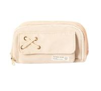 Gyios Astuccio per Matite Borsa di Lavaggio Trasparente Beige Doppia Cerniera Sacchetto Igienico Viaggio con Maniglia