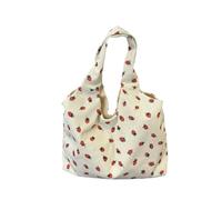Gyios Borse Strawberry Printing Bullo Porta Portatile In Stile Coreano Sweet Case A Grande Capacità Per Via Ascelle Il Tempo Libero-white_a