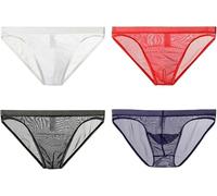 Gyios Boxer Uomo 4 Pacchetti di Biancheria Intima Sexy da Uomo Sexy Trasparenti Mutandine Ultra-Sottili Maschi Attraverso Slip Mutande in Maglia Maschile-m-4 Random Color 4pc