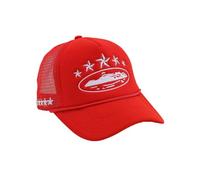 Gyios Cappello Unisex Uomini Donne Pentagramma Ricamo Baseball Rete Cappelli Primavera Estate All'aperto Regolabili Casual Crema Solare-fivestar-red-55-60cm