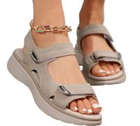 Gyios Chanclas Sandalias Ortopédicas De Cuña Baja para Mujer, con Ajustable, Soporte El Arco, Antideslizantes, Ligeros, Zapatos Playa Verano-gris-42