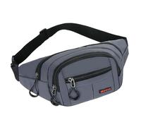 Gyios Marsupio Uomo Bumbag Fanny Pack per Donne Uomini Impermeabile Pacchetto in Vita Plus Size con Tasche A Cerniera Bum Borsa L'arrampicata Escursionismo Viaggio Sport All'aperto-Grigio