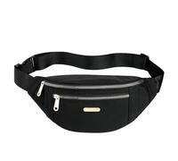 Gyios Marsupio Uomo Sacca In Vita Alla Moda Pacchetto Di Macinetti Da Viaggio Casual Con 3 Tasche Cerniera Per Donne Donna Che Si Snoda Correvano Fare Jogging Trekking-nero