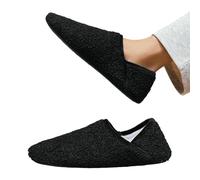 Gyios Pantofole in cotone Morbide Da Interno Uomo, Scarpe Casa Leggere Pile Con Suola Antiscivolo, Comode Calzature Per La Di Tutti I Giorni-nero-38-39