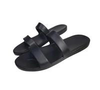 Gyios Pantofole Slides in Gomma Piatta Donne Estive PVC One Piece Peep Toe Casual Beach Bagno Doccia Sandali-nero-37
