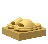 Gyios Pantofole Slifori da Donna Muto Cuscino Ad Aria Sola Sole Scarpe Interne Morse Slighi Non Slip Un Sight Simma Sandali-Burro Giallo-38-39