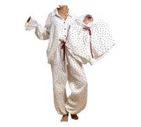 Gyios Pigiama da Donna Short A Manica Lunghi Pantaloni Lunghi-Set Tre Pezzi-m