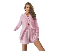 Gyios Pigiama da Donna Summer Rosa Estivo di Giunzione per Il del A Maniche Lunghe Abiti Casa-Rosa-m