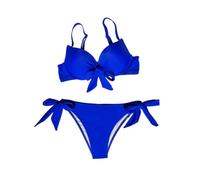 Gyios Set Bikini Donna Bright Red Front Bow Underwire Set, Regolabile Tie-Side Two-Piece Costume da Bagno per Le Vacanze in PisChina sulla Spiaggia