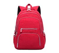 Gyios Zaino Borsa Scolastica Dell'adolescente dello in Nylon di Grande capacità Unisex per L'uso Giornaliero del Viaggio Computer Portatile-red-33x16x47cm T1377