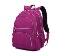 Gyios Zaino Borsa Scolastica Dell'adolescente dello in Nylon di Grande capacità Unisex per L'uso Giornaliero del Viaggio Computer Portatile-Wine Red-31x14x42cm T0989