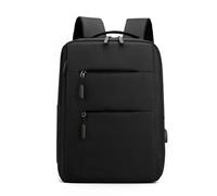 Gyios Zaino per Laptop da 15,6 Pollici con Porta di Ricarica Borsa Computer Viaggio d'Affari Indossabile Zaini Scolastici Casuali Gli Uomini-Nero