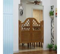 GYJ Porte a battente in legno massello, porta girevole per caffè a chiusura automatica con porta a soffietto louvre, porta a mezza vita per decorazione scale HY(140 x 90 CM/55,1 x 35,4 IN)