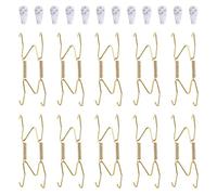 GYJZZW Ganci per Piatti da 10 a 30 cm, 10 cm, 12 Ganci da Parete, Ottone Dorato, Compatibili con Piatti Decorativi, Porcellana Antica e Arti