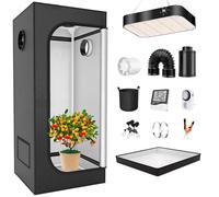 GYKOZY Kit per Coltivazione Indoor con Tenda a LED dimmerabile e igrometro, Ideale per ortaggi e Piante, Set Completo per la Coltivazione.