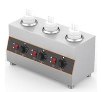 GYKOZY Scalda Salsa di Formaggio Elettrico Commerciale Scalda Salsa Alimentare da banco Multifunzione, scalda Bottiglie di Topping Scioglitore e dosatore di Salsa (3grids 110V)