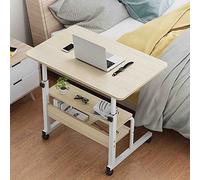 GYKOZY Tavolo servitore con Ruote, Tavolo elevatore da Comodino, Tavolo per Computer Portatile, Letto, Tavolo elevatore Mobile per Uso Domestico, Adatto per Lo Studio, ECC. (Log Color)