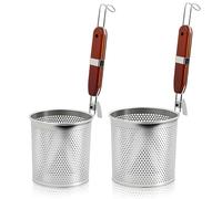 Gykutix 2 Pezzi Cestelli Divisori per Pasta Cestelli Cuocipasta Stainless Steel, 14cm+12cm Separatore Pasta per Pentola con Manico per Cibo, Tagliatelle, Verdura, Cibo Cinese