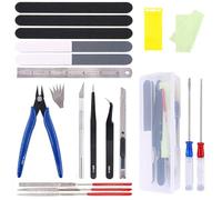 Gykutix 23 Pezzi Kit Modellismo Strumenti Base Modello per Gundam Model Tools Kit Attrezzi per Modellismo Hobby Building Craft Set Edifici Auto Aerei Modello Modellatore Riparazione e Fissaggio