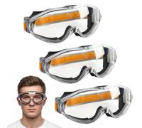 Gykutix 3 Pezzi Occhiali Protettivi da Lavoro, Occhiali Antinfortunistici da Lavoro con Lenti Antiappannamento e Antigraffio, Regolabili per Laboratorio, Bricolage - Adatti a Chi Porta Gli Occhiali