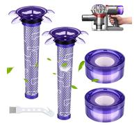 Gykutix Filtro per Dyson V8, Absolute, Motorhead, Ricambi Accessori per Dyson V8, 2 Pre-Filtri + 2 Filtri Hepa Post + 1 Spazzola, 965661-05、967478-05