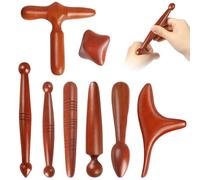 Gykutix Set Massaggio Legno 8 Pezzi con Attivatore Punto Trigger - Massaggiatore per Piedi Schiena, Gambe, Collo, Spalle, e Braccia | Strumento Naturale Portatile per Riduzione Dolore
