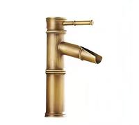 GYLHBQEGB Rubinetti da bagno per lavello Rubinetto in ottone a 1 foro per bagno Rubinetto per lavabo da bagno a foro singolo rubinetto per lavabo in ottone retrò rubinetto per acqua calda e fredda per