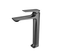 GYLHBQEGB Rubinetto per lavandino in ottone monoforo, Rubinetto per lavandino monoforo in ottone, Rubinetto per lavandino monoforo bianco,Singolo foro bagno rubinetto alto,Bianco B (Grey B)