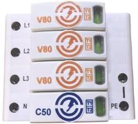 GYLXL Scaricatore di sovratensione Tipo 1+2 V80-3+NPE-385V Parafulmine a 3 Poli Dispositivo Protezione da 40-80KA,0518