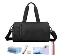 Gym Bag, Swimming Bag, Women's Water Resistant Carry Pouch Large Capacity with Wet Pocket 15.35x8.66x8.66 inches for Travel Gym Sports Weekender, Gray, Black, Army Green