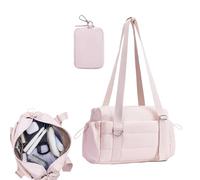 Gym Bag, Swimming Travel Duffel Tote, Large Capacity Carry On with Dry-Wet Separation, Ideal for Weekenders, Sports, and Fitness Travel, 11.42x4.17x7.87 inches, Black, Pink