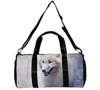 Gym Bags Travel Duffel Bag Sports Tote for Women and Men,winter and wolf,Shoulder Strap Carry on Bag