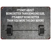 Gym Decor - Targa in metallo con citazione motivazionale "It's Not About Being Better Than Someone Elsee", per decorazione domestica, 30,5 x 20,3 cm, stile retrò