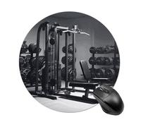 Gym Equipment Tappetino per mouse rotondo, scorrevole, tappetino per mouse da gioco, ad alta densità, portatile, comodo, per scrivania, casa, ufficio, 19,8 x 20 cm