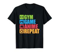 Gym Game Anime Repeat - Divertente giocatore Otaku e umorismo fitness Maglietta