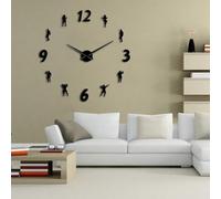 GYM grandi orologi da parete fai da te senza cornice orologio da parete design moderno sala fitness arte da parete bodybuilding orologio fai da te regalo per gli appassionati