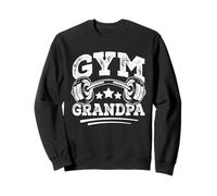 Gym Grandpa Stars Dumbbell Motivation Felpa