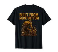 Gym Motivation - Built from Rock Bottom Fitness - Backprint Maglietta