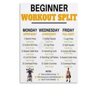 Gym Poster Beginner Workout Split Fitness Wall-Art