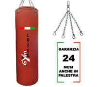 Gym Power Sacco Boxe Pugilato Pieno 20 kg Rosso con Catene Incluse Professionale