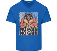 Gym Tiger No Pain No Gain Maglietta In Cotone A V Per Uomo