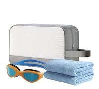 Gym Toiletry Bag, Waterproof Shower Tote, Large Capacity Travel Organizer, Quick-Dry Mesh for Swimming, Fitness, Beach, 26x10.5x16cm Yellow Black Moon White