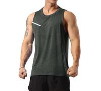 GYMAPE Canotte da Allenamento atletiche da Uomo Canotte da Corsa muscolose Senza Maniche Allenamento Asciugatura Rapida Gym Activewear Grigio XL