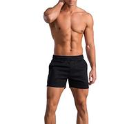 GYMAPE Pantaloncini da Allenamento da Palestra da Uomo per Bodybuilding Sport Fitness 5 Inseam Nero L