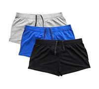 GYMAPE Uomo Pantaloncini Correre Sportivi da Allenamento per Bodybuilding da Palestra da 3 Pollici Nero+Blu+Grigio XL