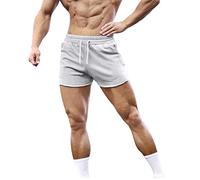 GYMAPE Uomo Pantaloncini da Allenamento per Bodybuilding Sportivo da Palestra da 3 Pollici con Raw Hem Design Grigio L