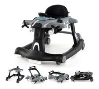 GYMAX 6 in 1 Girello a Spinta Neonato 6 a 12 Mesi, Pieghevole con Luci e Suoni, Altezza e Velocità Regolabili, Carrllo Primi Passi per Bambini, 72,5 x 64 x 54 cm (Grigio)