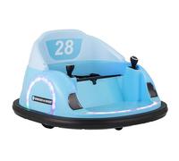 GYMAX Auto Elettrica per Bambini, Auto Bumper a Batteria con LED Lampeggianti, Auto da Scontro con Connessione Wireless, Musica e Effetti Sonori, Giocattolo da Scontro per Bambini 18+ Mesi (Blu)