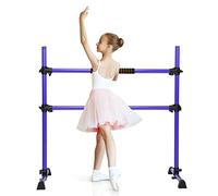 GYMAX Barra Ginnastica Artistica in Metallo per Bambini, Sbarra da Danza Classica Regolabile in Altezza, con Cuscinetti Antiscivolo e Manopole, con Portata di 50 kg, 124,5 x 71 x 120 cm