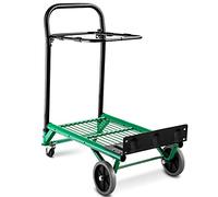 GYMAX Carrello Multifunzione e Pieghevole, Carrello da Giardino con 4 Ruote, Verde, 75 x 63 x 42 cm